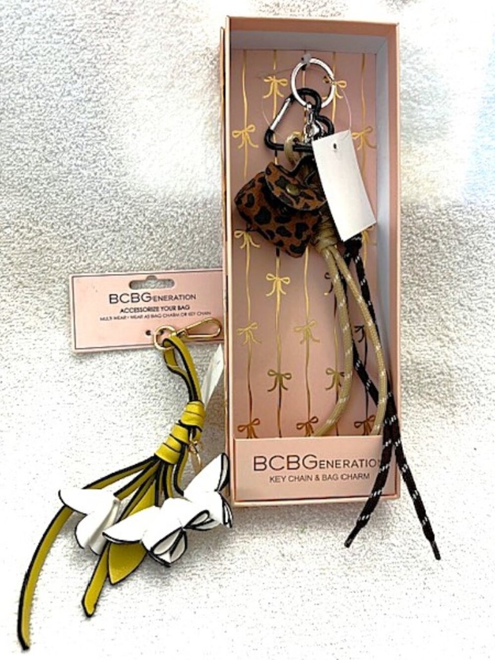 BCBG bag charms/keychains - Set of Two charms NWT